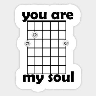 Guitar life Pattern 2 love Black you are my soul Sticker